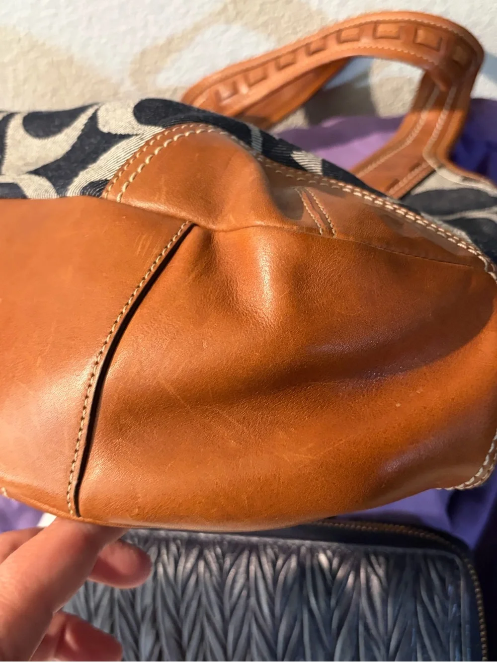 Coach Ergo Denim Kisslock Hobo Satchel NWOT & Navy Twisted Leather Wallet NWT